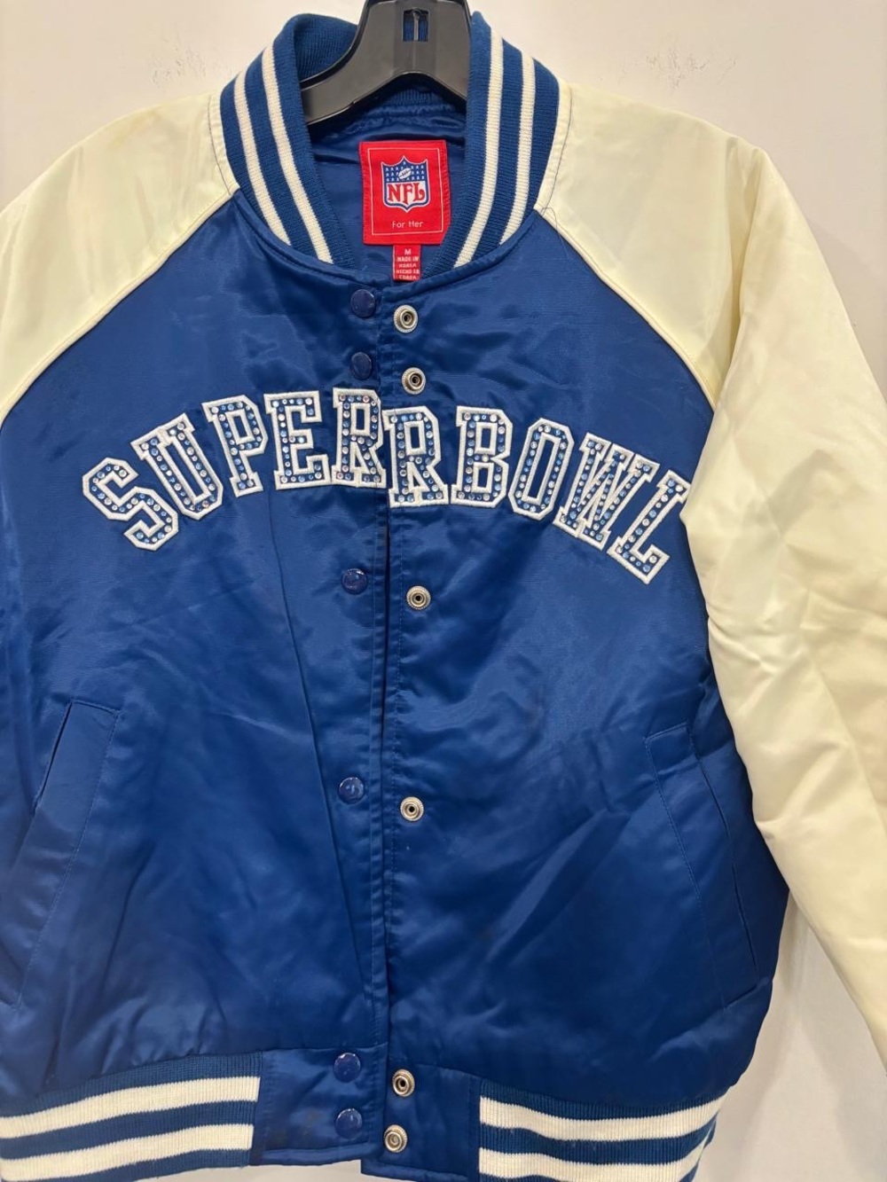 NFL For Her Super Bowl XXIX Women’s Satin Varsity Jacket Size M - #A06 - Picture 5 of 8